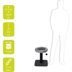 Krabpaal Plum Zwart/Grijs - 35 × 35 × 40.5 Cm -Garden Pet & Animal Winkel 1595840622 2 600