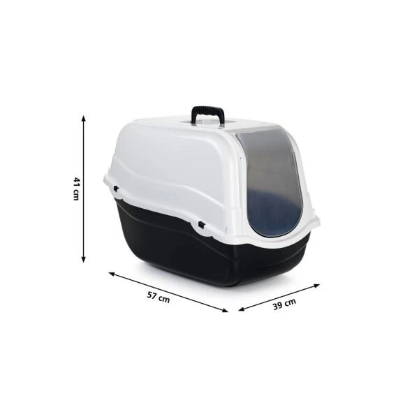 Kattenbak Romeo Zwart/wit - 57 × 39 × 41 Cm 4 Kattenbak Romeo Zwart/wit - 57 × 39 × 41 Cm - Afbeelding 2