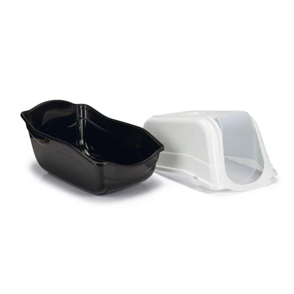 Kattenbak Romeo Zwart/wit - 57 × 39 × 41 Cm 5 Kattenbak Romeo Zwart/wit - 57 × 39 × 41 Cm - Afbeelding 3