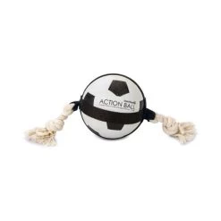 Hondenspeelgoed Action Voetbal Met Touw - 12,5 Cm