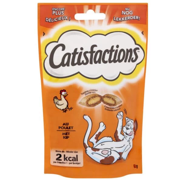 Catisfactions Kattensnoepjes Met Kip - 60 Gram 3 Catisfactions Kattensnoepjes Met Kip - 60 Gram