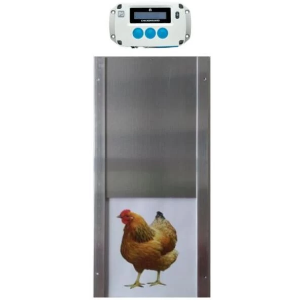 Chickenguard Premium Op Batterijen + Alu Luik En Rails - 23 × 34 Cm 4 Chickenguard Premium Op Batterijen + Alu Luik En Rails - 23 × 34 Cm - Afbeelding 2