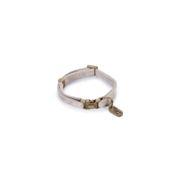Halsband Hond 'Velura' Fluweel Grijs 20-30 Cm - Designed By Lotte