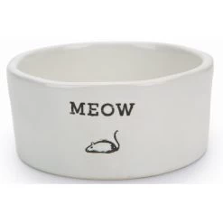 Eetbak Meow Keramiek - 11,5 × 4 Cm - Wit