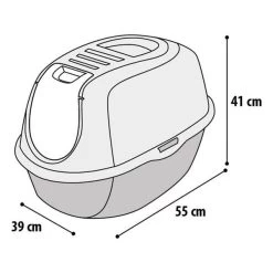 Kattenbak Plato Grijs - 39 X 55 X 41 Cm -Garden Pet & Animal Winkel kattenbak plato grijs 1607088969 3 600