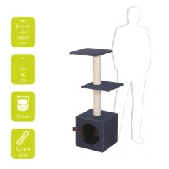 Krabpaal Palazzo Denim - 30 × 30 × 90 Cm -Garden Pet & Animal Winkel speeltoren voor kat met krabpalen 1595501086 5 600