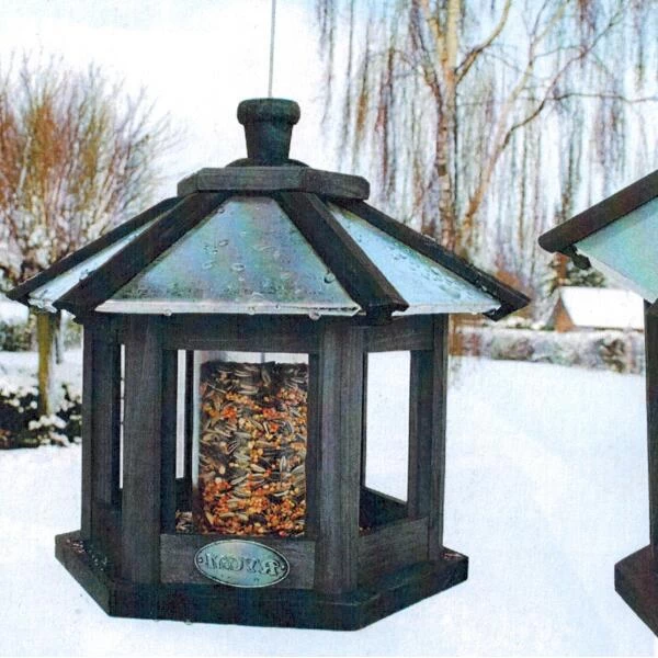 Vogelvoederhuis Met Ingebouwde Zadensilo - Zeskant 4 Vogelvoederhuis Met Ingebouwde Zadensilo - Zeskant - Afbeelding 2