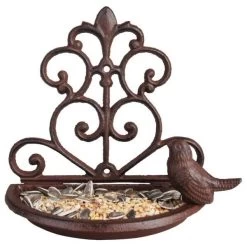 ESSCHERT DESIGN Wandvoederschaal Met Vogel - Gietijzer